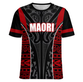 Maori T-Shirt - Black/Red
