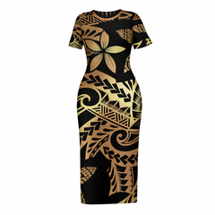 Nala Collection: Women’s Bodycon Dress - Gold