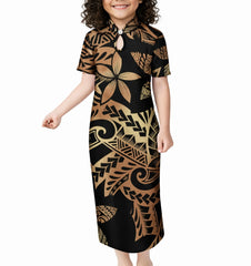 Nala Collection: Saina Girl’s Dress - Gold