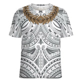 Brown Ula Fala T-Shirt - White