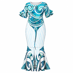 Aria Collection: Women’s Mermaid Dress - Aqua