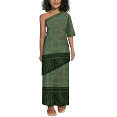 Niko Collection: Girl’s Shoulder Dress - Olive