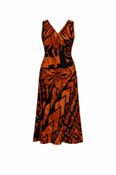 Eta Collection: V-Neck Maxi Women’s Dress - Sunset