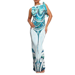 Aria Collection: Women’s Shoulder Dress - Aqua