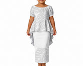 Bless Collection: Girl’s Drape Puletasi Dress - White