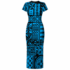 Sio Collection: Women’s Bodycon Dress - Blue