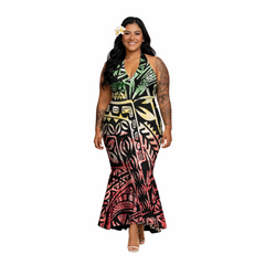 Halter Neck Women’s Dress - Multi-Colour