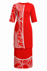 Fatu Collection: Women’s Puletasi Dress - Red