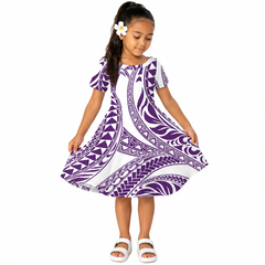 Tele Collection: Flared Girl’s Dress - Purple