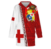 Tonga Hoodie Blanket - Red/White