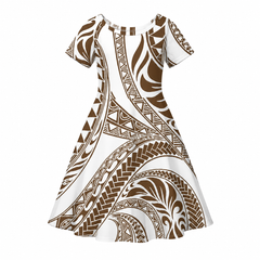 Tele Collection: Flared Girl’s Dress - Brown