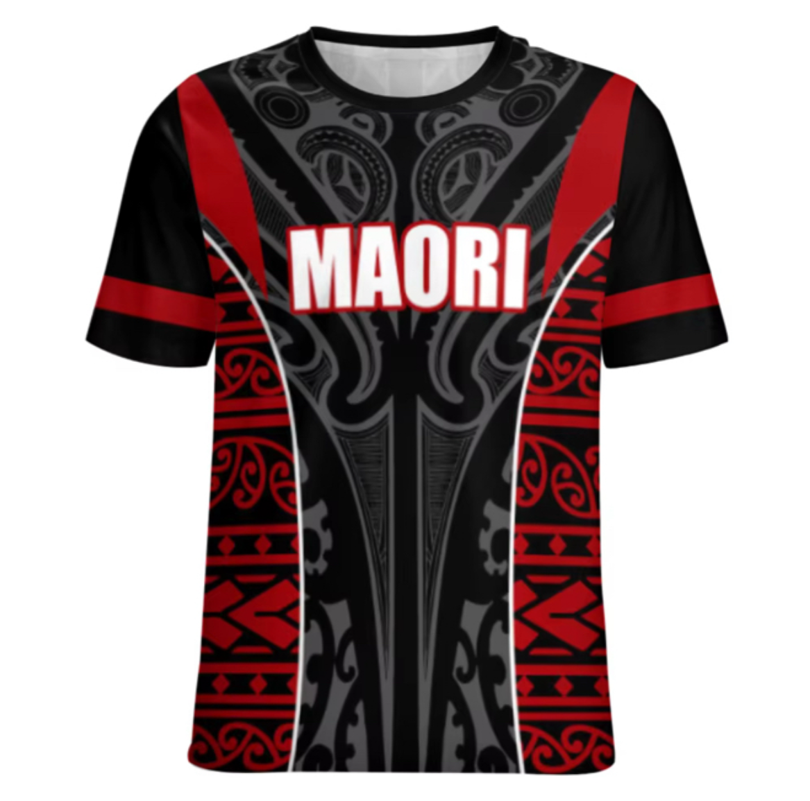 Maori T-Shirt - Black/Red