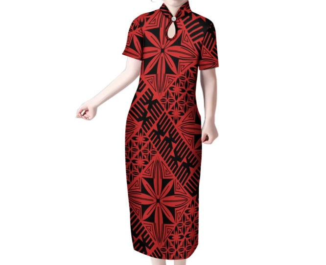 Eva Collection: Saina Girl’s Dress - Red