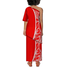 Fatu Collection: Girl’s Shoulder Dress - Red