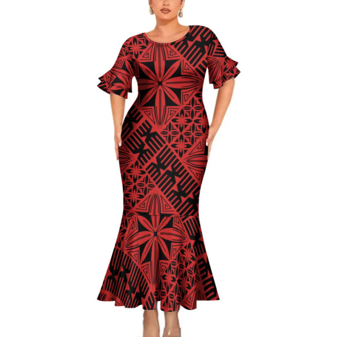 Eva Collection: Women’s Mermaid Dress - Red