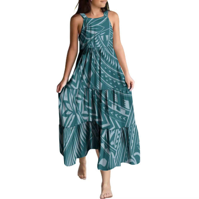 Lake Collection: Girl’s Maxi Dress - Ocean