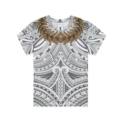 Brown Ula Fala Kids T-Shirt - White