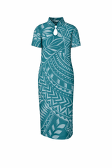 Lake Collection: Saina Girl’s Dress - Ocean