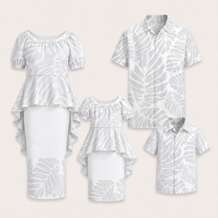 Bless Collection: Girl’s Drape Puletasi Dress - White