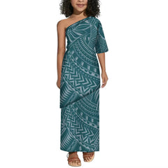 Lake Collection: Girl’s Shoulder Dress - Ocean