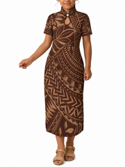 Lake Collection: Saina Girl’s Dress - Brown