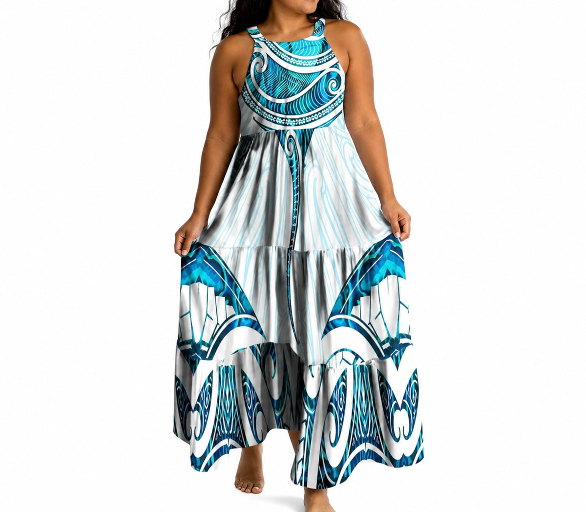 Aria Collection: Girl’s Maxi Dress - Aqua