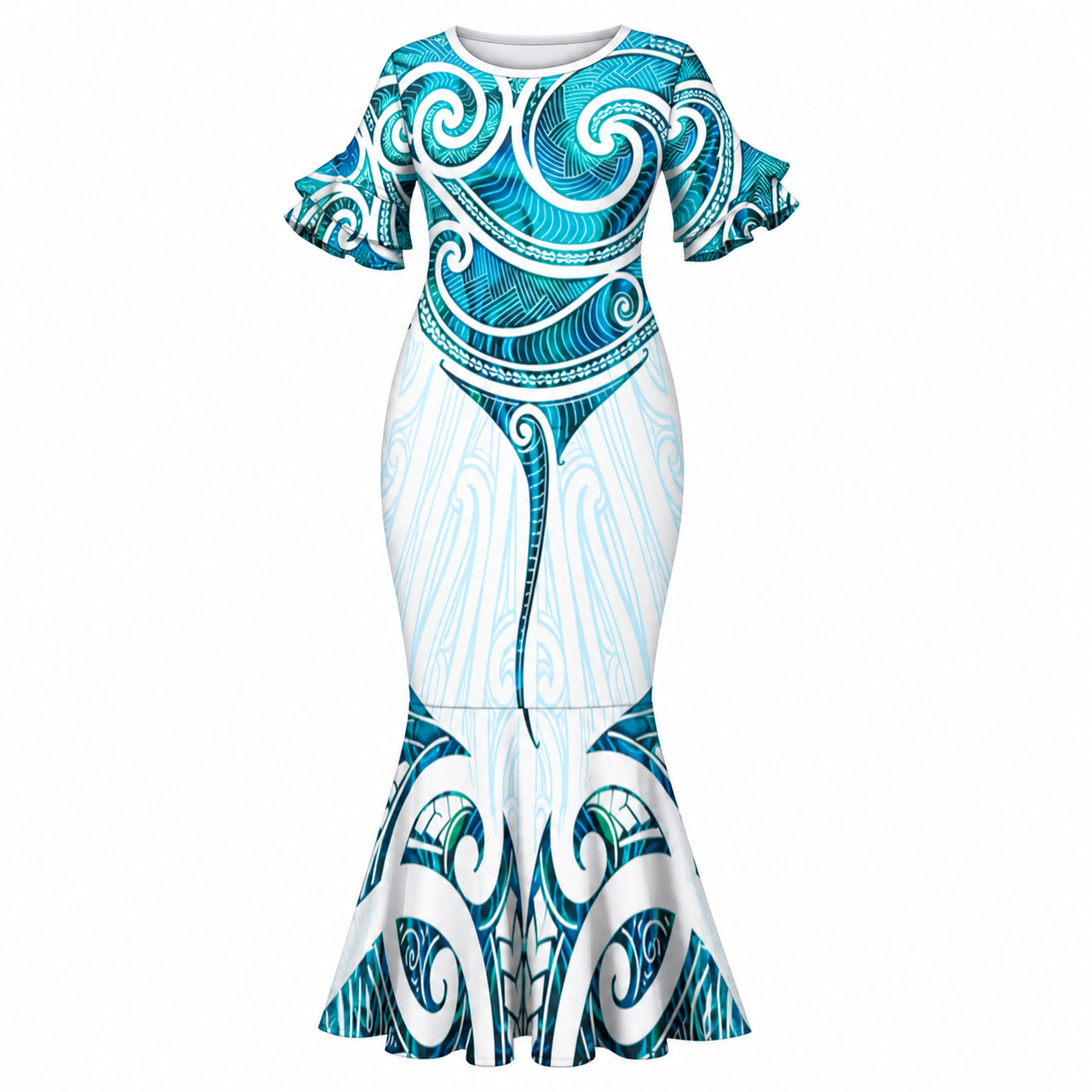 Aria Collection: Women’s Mermaid Dress - Aqua
