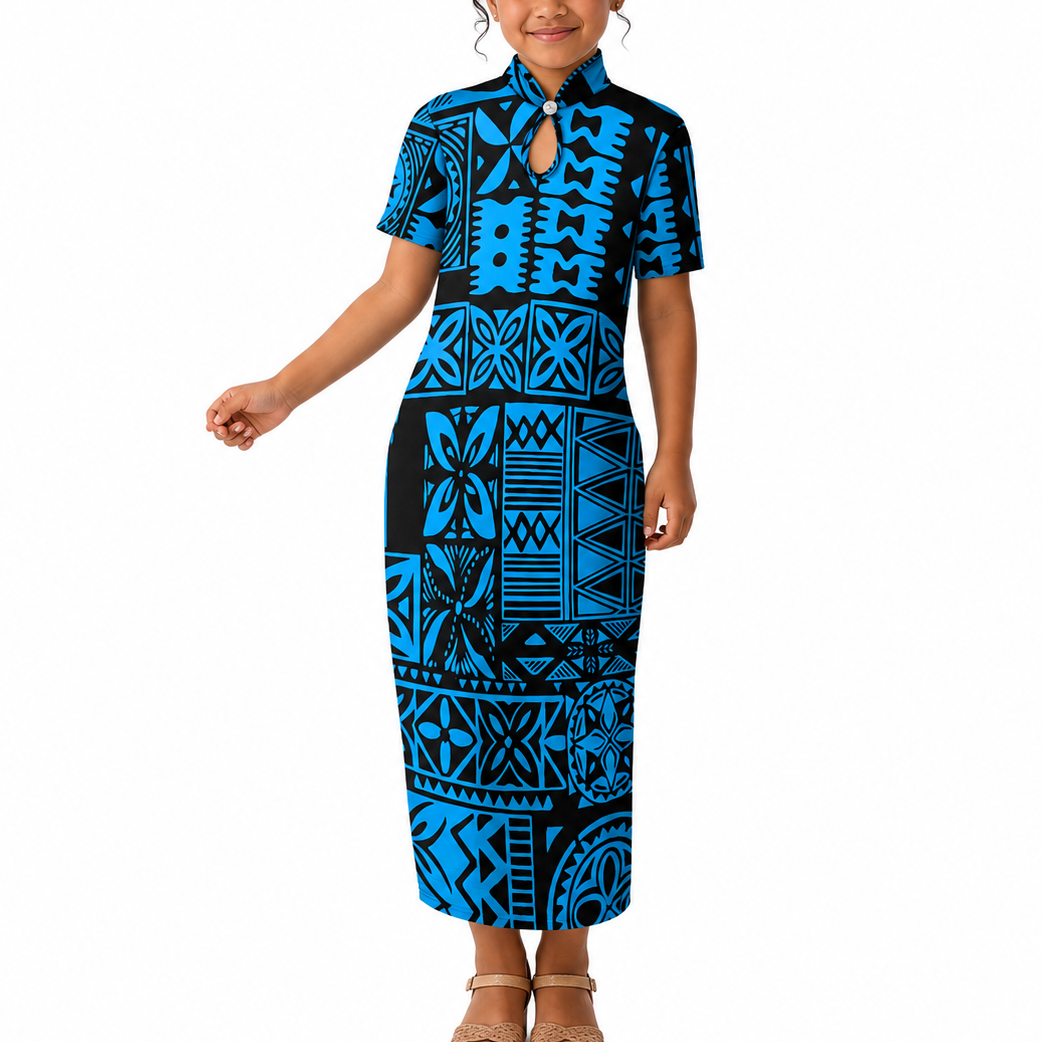 Sio Collection: Saina Girl’s Dress - Blue