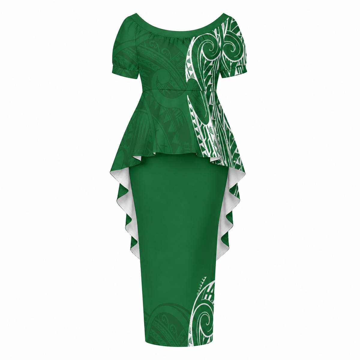 Sola Collection: Women’s Drape Puletasi Dress - Green