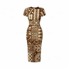 Sio Collection: Women’s Bodycon Dress - Brown