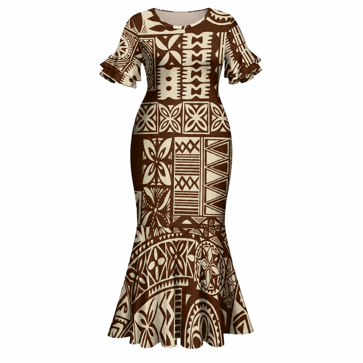 Sio Collection: Women’s Mermaid Dress - Brown