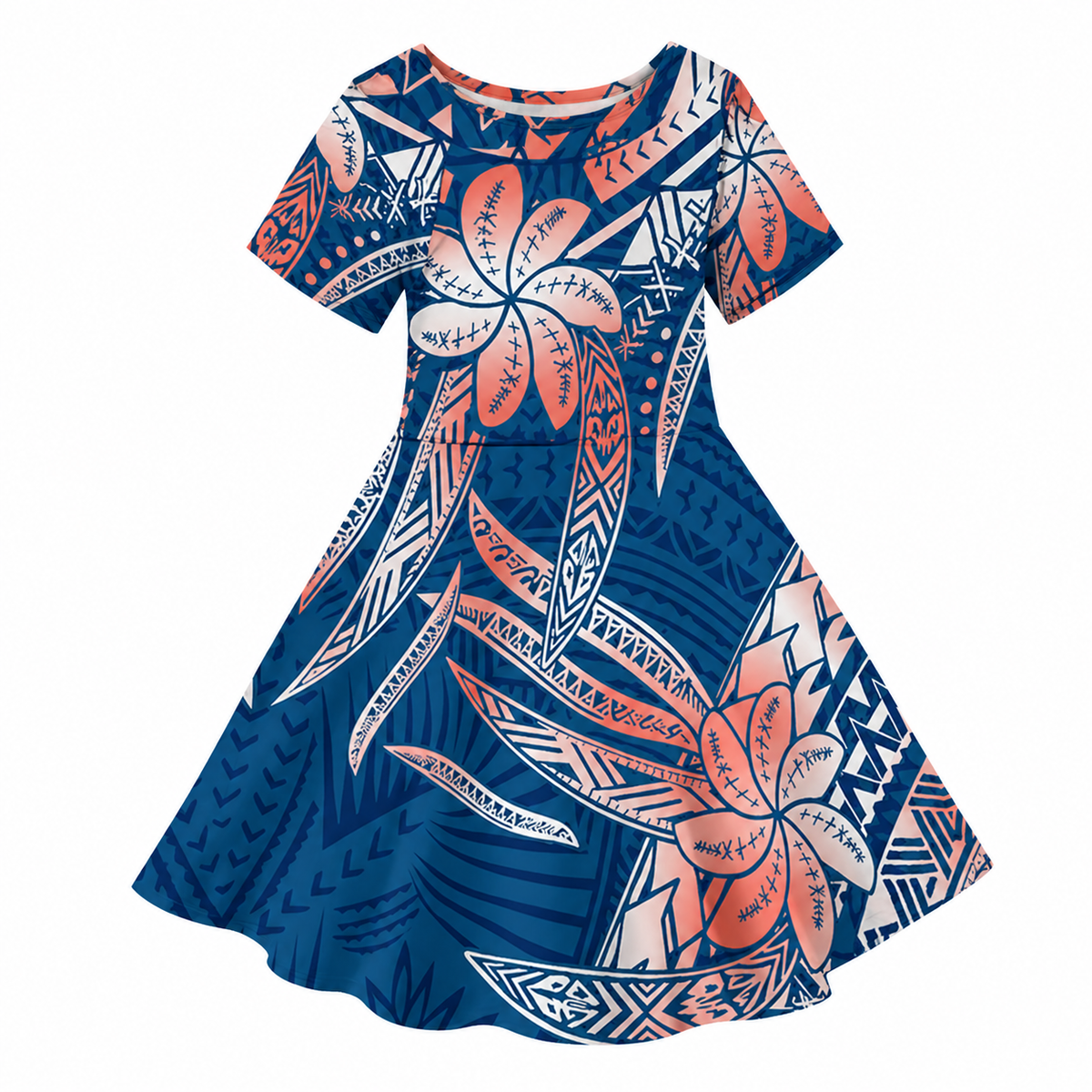 Hope Collection: Flared Girl’s Dress - Ocean Coral