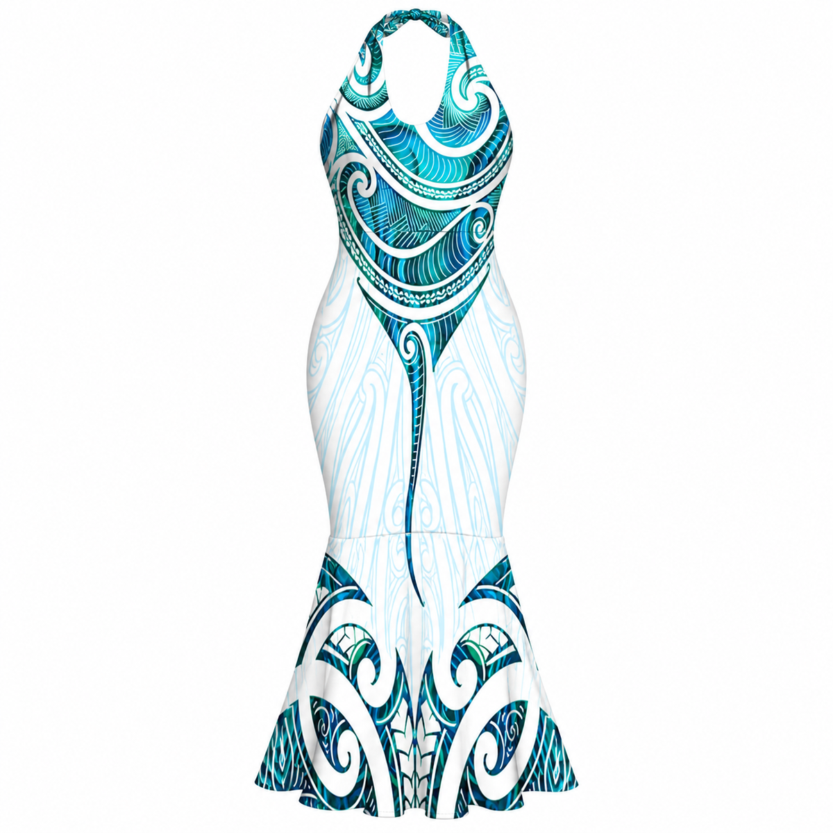 Aria Collection: Halter Neck Women’s Dress - Aqua