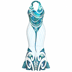Aria Collection: Halter Neck Women’s Dress - Aqua
