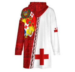 Tonga Hoodie Blanket - Red/White